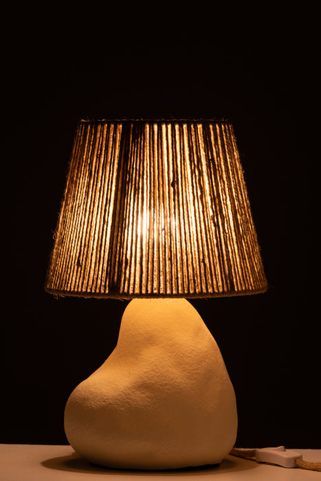 Pebble Table Lamp & Jute Shade