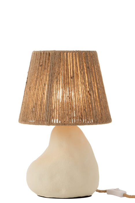 Pebble Table Lamp & Jute Shade