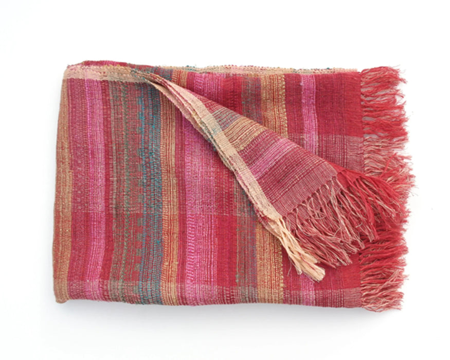 Ebba Pink Plaid Throw