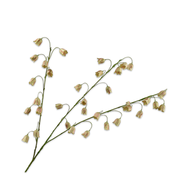 Faux fritillaria flowers on a white background