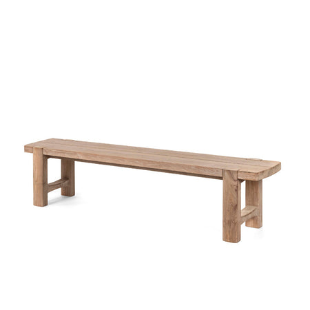 Wooden bench on a white background