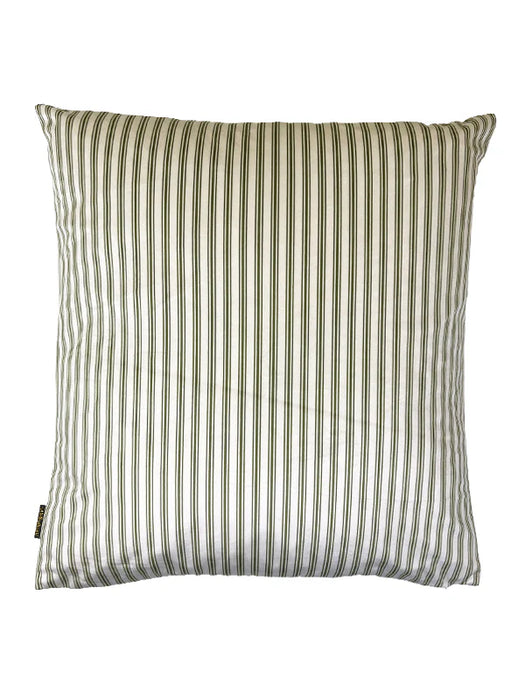 Green Striped Velvet Cushion