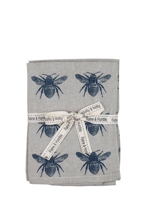 Honey Bee Napkins Prussian Blue – Set of 4