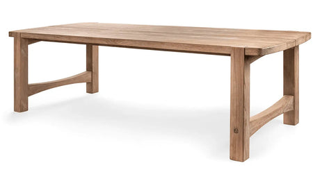 Wooden dining table on a white background