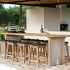 Gommaire Large Alexi Bar Table in an outdoor kitchen setting