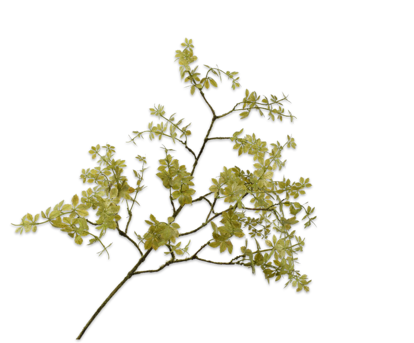 Artificial light green leaf spray with a branch length of 99cm.