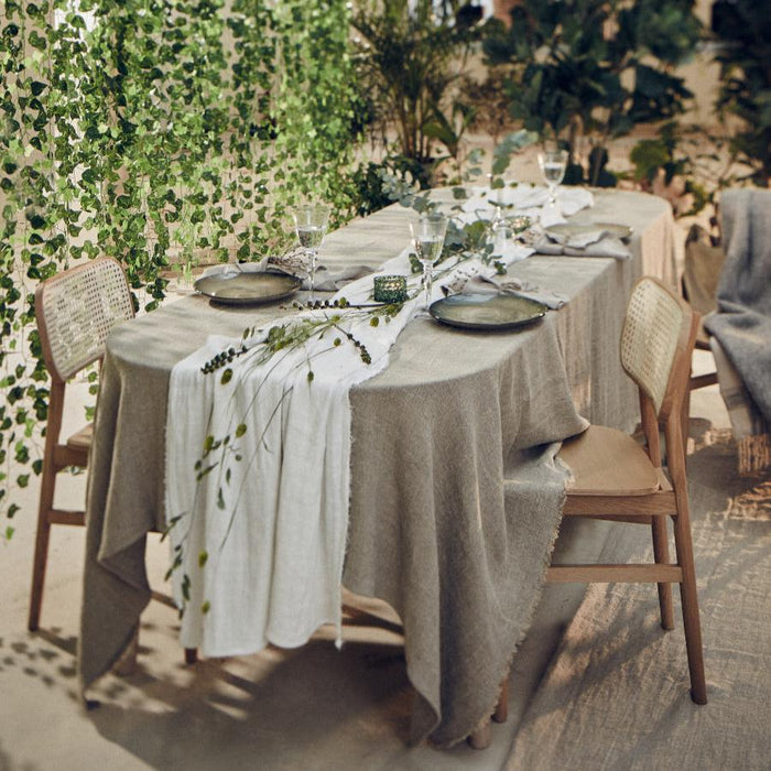 Rustic Linen Tablecloth Natural Beige