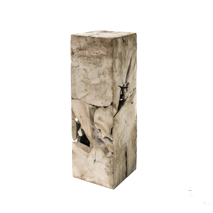 Teak console by Belgian brand Gommaire on a white background