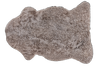 Sheepskin rug in natural stone colour on a white background