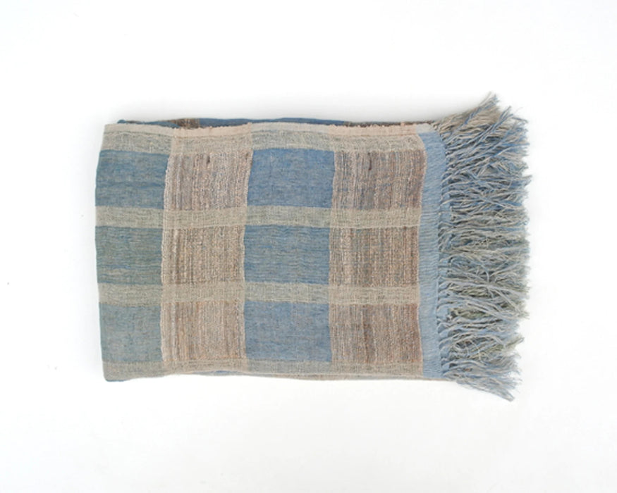 Sienna Blue Plaid Throw