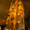 Iron and marble veneer pendant ceiling light
