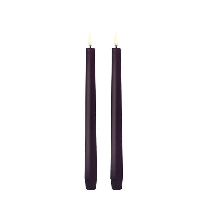 LED Taper Candle x 2 – Plum