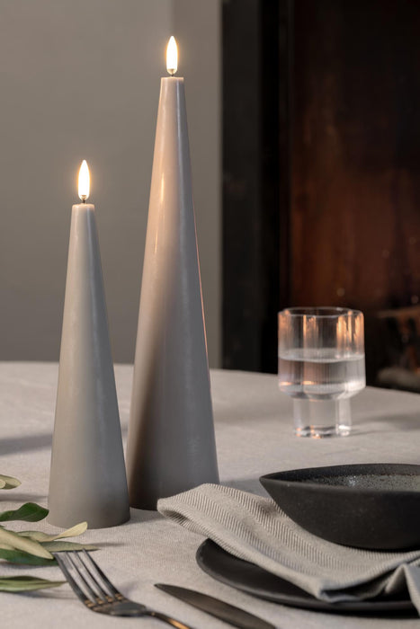 LED Sandstone Cone Candle Large