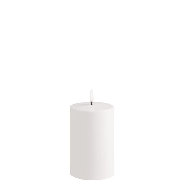 Outdoor LED Pillar Candle White Medium