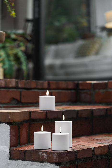 Outdoor LED Pillar Candle White Medium