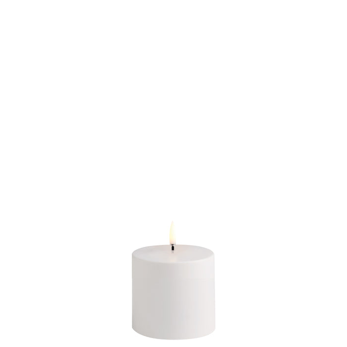 Outdoor LED Pillar Candle White Small