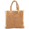 Beige suede and sheepskin shopping bag on a white background